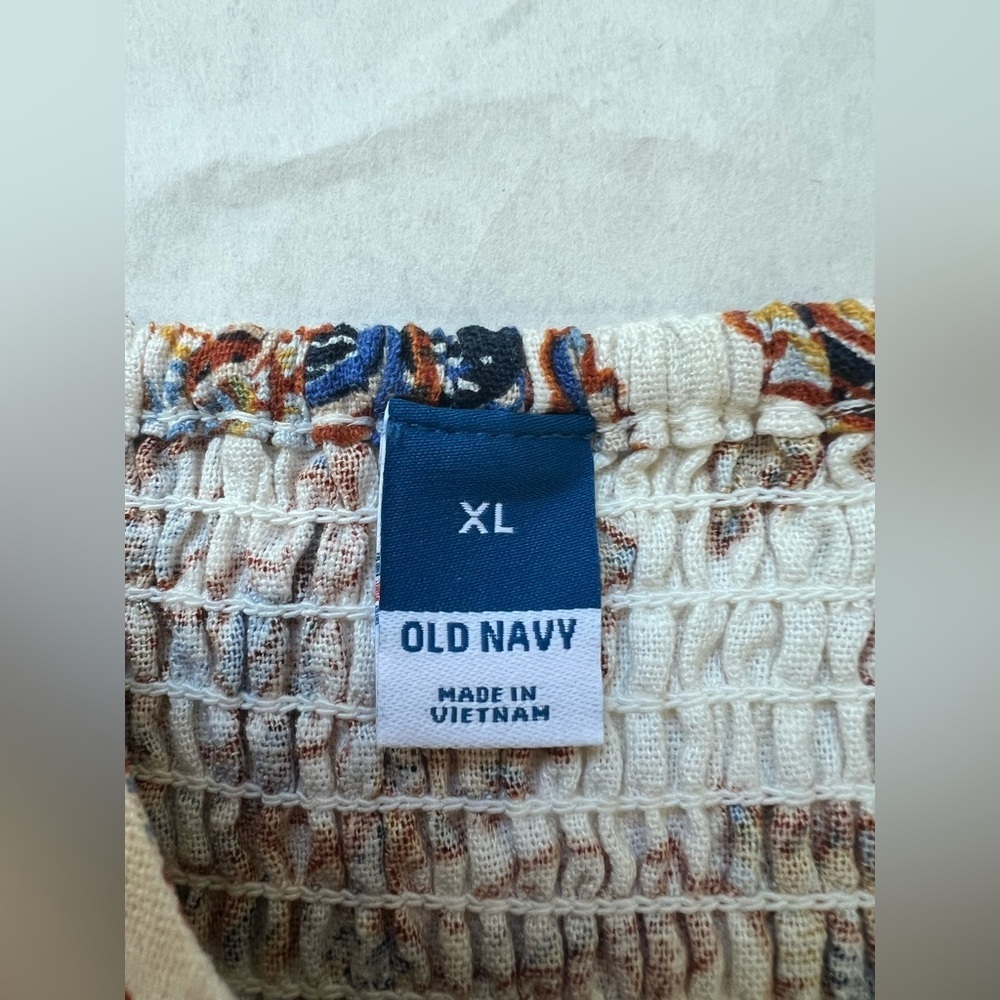 Old Navy Women's Fit & Flare Linen Blend Midi Cami Dress Floral print Size XL - Picture 7 of 8